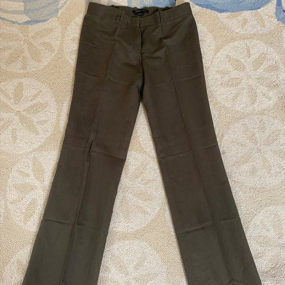 BCBG Dar Green Linen Pants - Size 6 - Picture 1 of 8